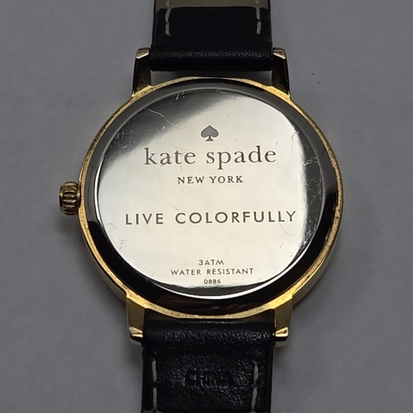 Womens Kate Spade New York Night Owl Watch New Battery Rare Gold Tone Black - Picture 11 of 11